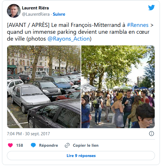 Avant/après : le mail François-Mitterrand à Rennes. Quand un immense parking devient une rambla en coeur de ville
